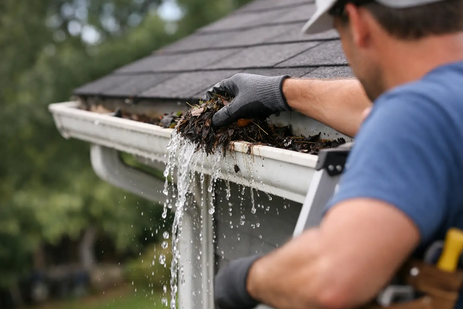 How to Fix Overflowing Rain Gutters Safely
